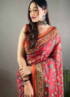 Maroon art silk  woven saree 3