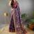 Purple art silk  woven saree