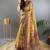 Yellow art silk  woven saree