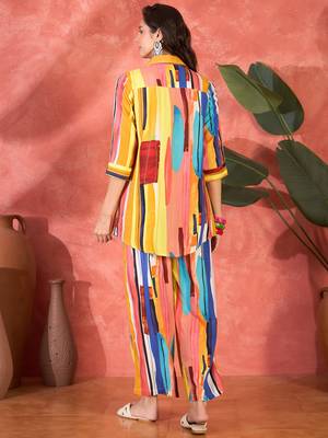 Women multi viscose rayon printed co-ords 2