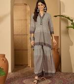 Women multi cotton printed co-ords