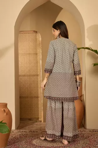 Women multi cotton printed co-ords