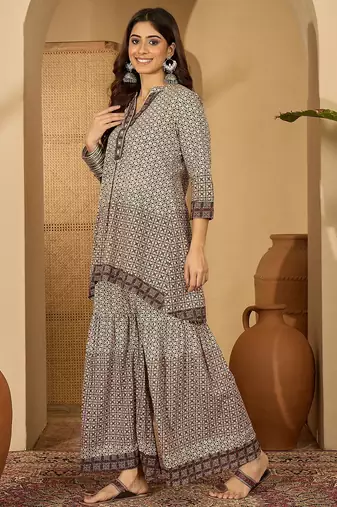 Women multi cotton printed co-ords