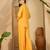 Women yellow embroidered viscose rayon shirt & trousers co-ords
