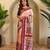 Peach art silk  woven saree