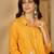 Women yellow embroidered viscose rayon shirt & trousers co-ords