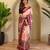 Peach art silk  woven saree
