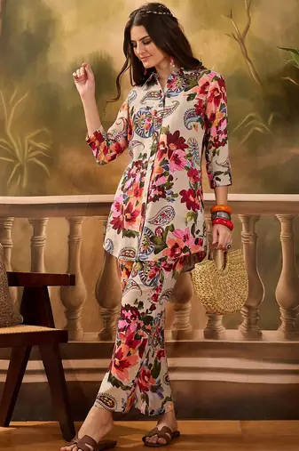 Floral printed shirt & trouser