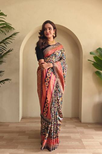 Wine art silk  woven saree