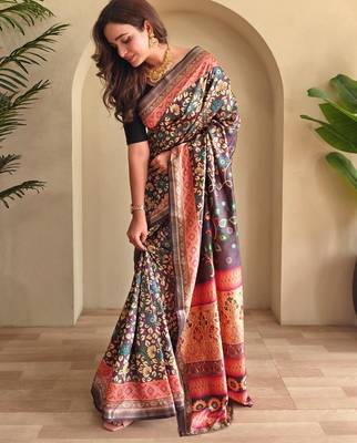 Wine art silk  woven saree 2