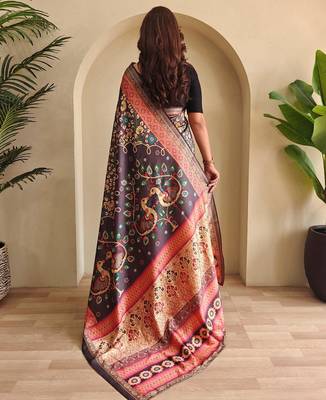 Wine art silk  woven saree 3
