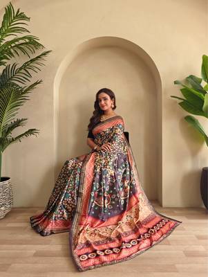 Wine art silk  woven saree 4