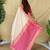 Cream art silk  woven saree