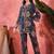 Floral printed mandarin collar pure cotton tunic & trouser