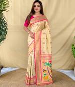 Golden art silk  woven saree