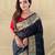 Black art silk  woven saree