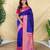 Royal blue art silk  woven saree