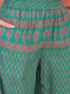Floral printed mandarin collar tunic & trouser 4