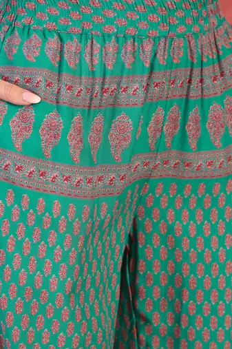 Floral printed mandarin collar tunic & trouser