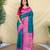 Teal art silk  woven saree