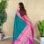 Teal art silk  woven saree