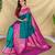 Teal art silk  woven saree
