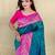 Teal art silk  woven saree