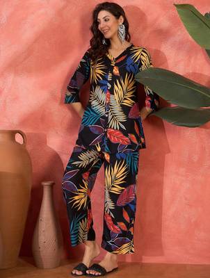 Floral printed v-neck tunic & trouser 4