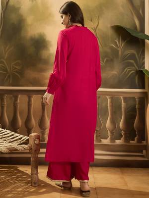 Embroidered shrug crop top with trousers co-ords 5