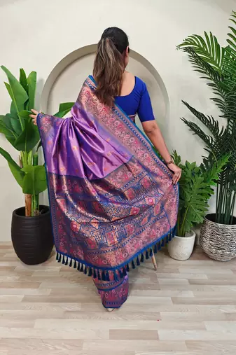 Onion pink art silk  woven saree
