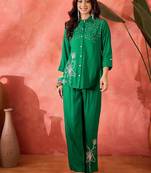 Embroidered shirt & trousers co-ord set