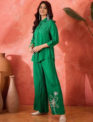 Embroidered shirt & trousers co-ord set 4