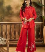 Embroidered shirt & trousers co-ords