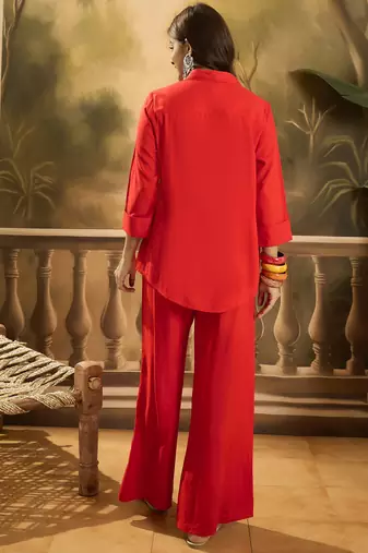 Embroidered shirt & trousers co-ords