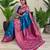 Teal art silk  woven saree