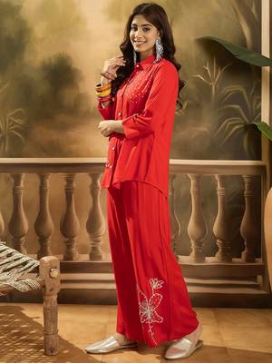 Embroidered shirt & trousers co-ords 4