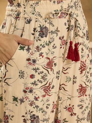 Floral printed v-neck tunic & trousers co-ord set 3