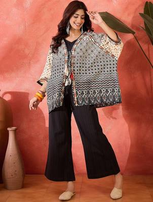 Pure cotton crop top trousers & shrug co-ords 3
