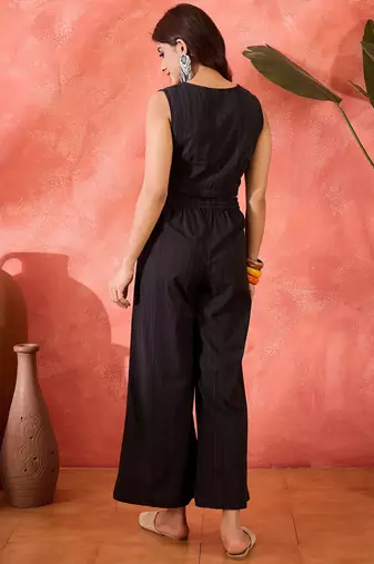 Pure cotton crop top trousers & shrug co-ords