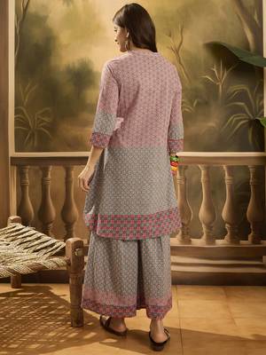 Printed pure cotton top with trouser co-ords 2