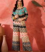 Floral printed top & trousers co-ord set