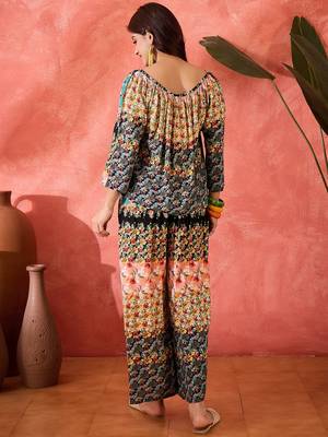 Floral printed top & trousers co-ord set 3
