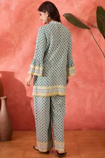 Printed top with trouser co-ords