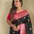 Black art silk  woven saree