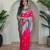 Pink art silk  woven saree