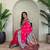 Pink art silk  woven saree