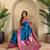 Teal art silk  woven saree