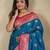 Teal art silk  woven saree