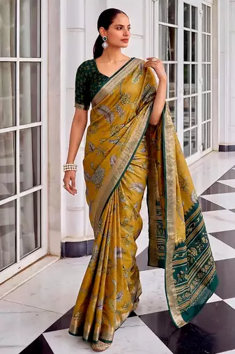 Premium tussar silk saree with elegant viscose zari border