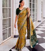 Premium tussar silk saree with elegant viscose zari border